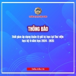 THÔNG BÁO QUẢN LÝ GIỜ TỰ HỌC TẠI THƯ VIỆN HỌC KỲ II NĂM HỌC 2024 – 2025