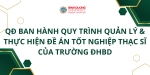 QĐ BAN HÀNH QUY TRÌNH QUẢN LÝ & THỰC HIỆN ĐATN THS TRƯỜNG ĐHBD