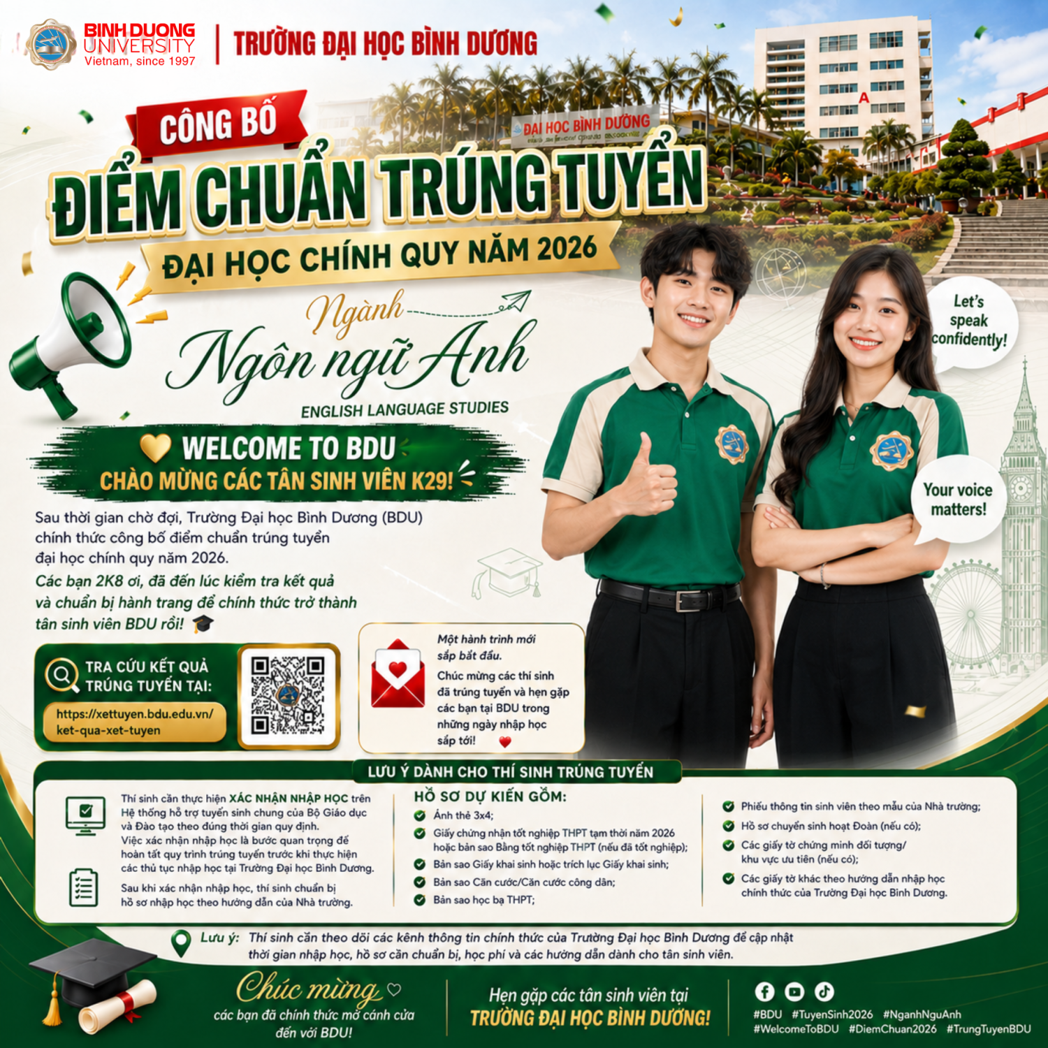 ​ ĐIỂM CHUẨN TRÚNG TUYỂN ĐẠI HỌC CHÍNH QUY NĂM 2026 CHÍNH THỨC ĐƯỢC CÔNG BỐ!​