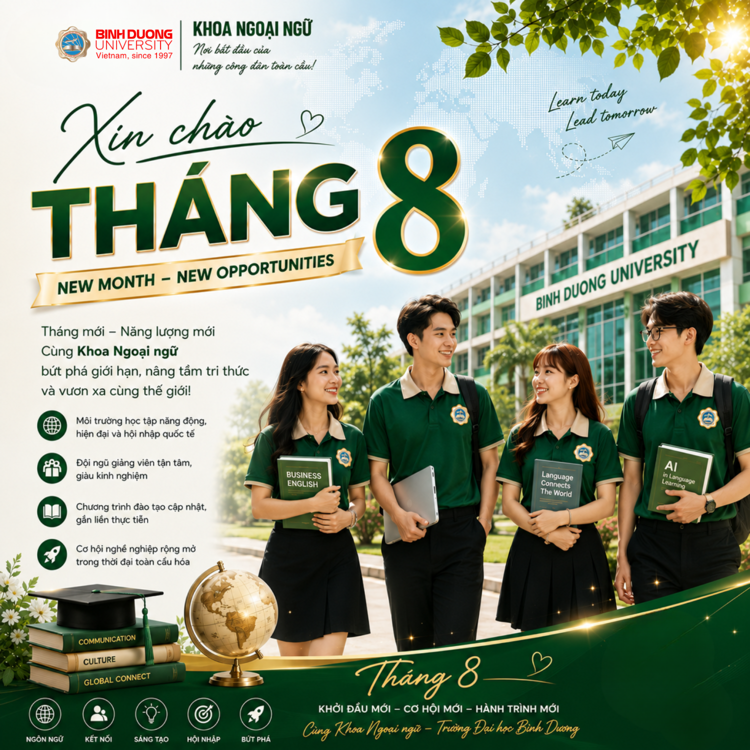 🌿 XIN CHÀO THÁNG 8 – THÁNG CỦA NHỮNG KHỞI ĐẦU MỚI! 💚✨